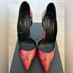 Dolce & Gabbana floral patterned leather pump